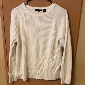 Jeanne Pierre White Cotton Sweater. EUC. Size XL